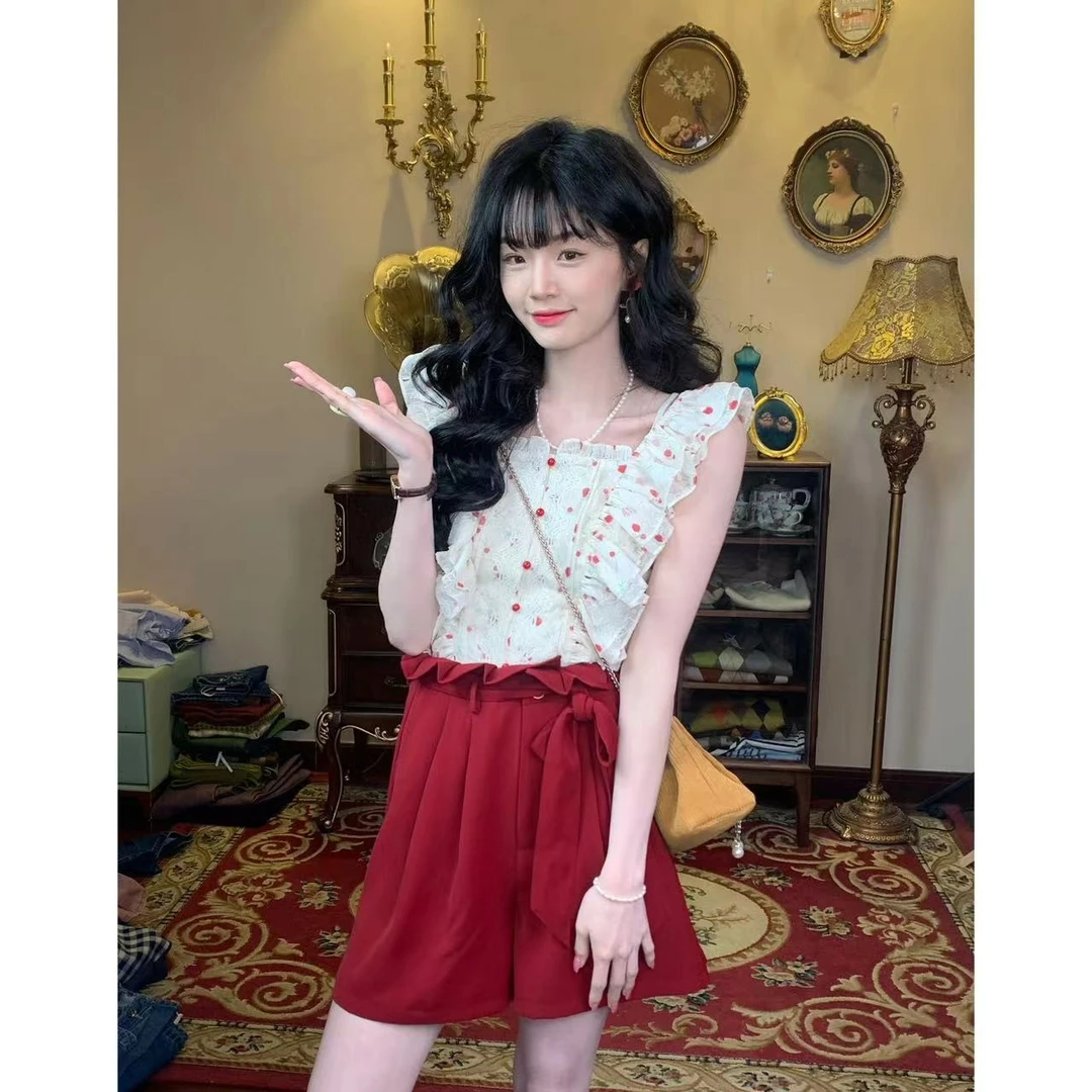欣子野【私服】夏复古港风气质显瘦百搭简约小众设计短裤 xz2033