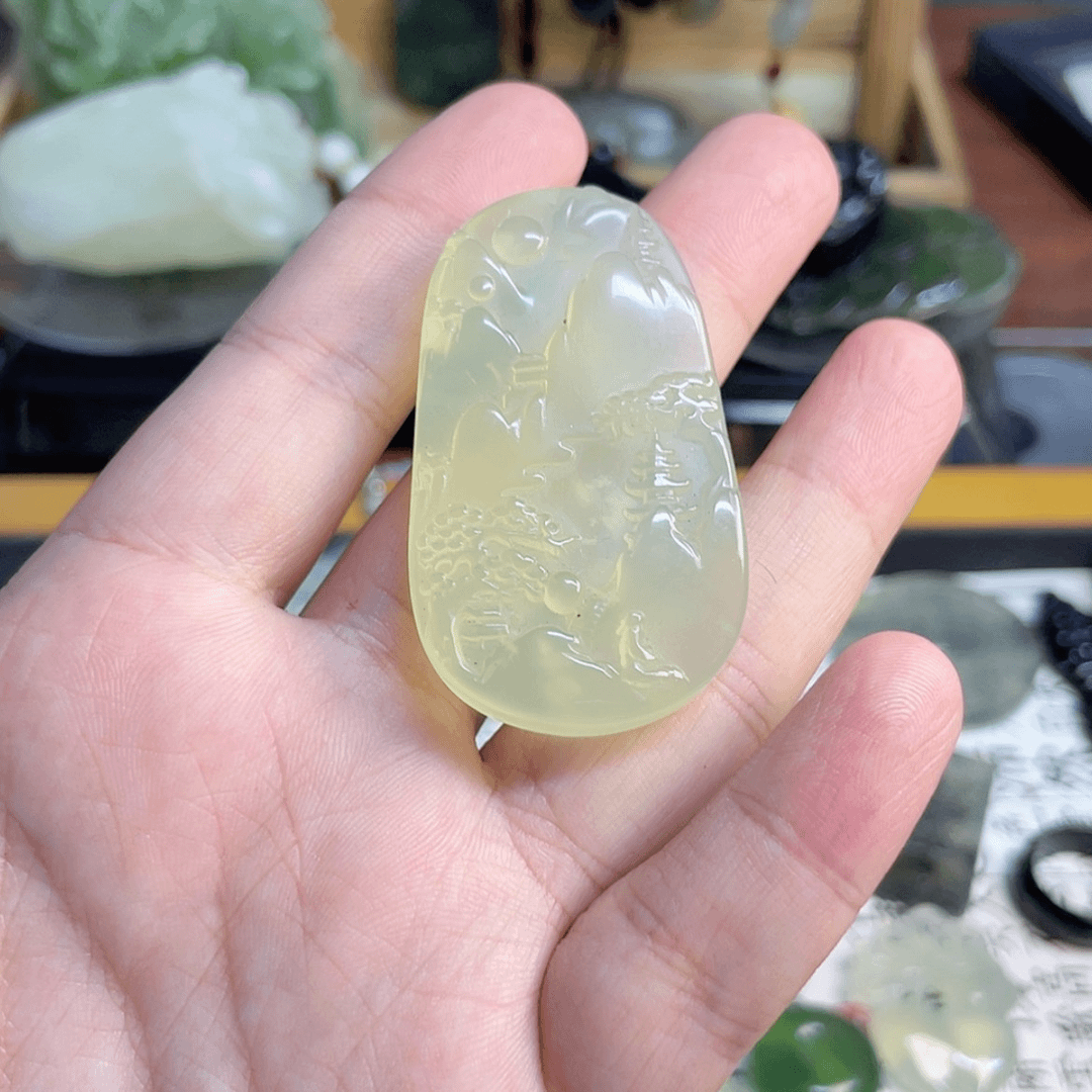 【闪购商品】岫玉颈饰未镶嵌山水