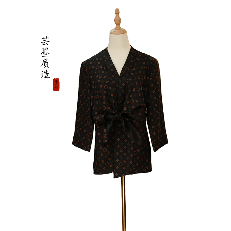 【芸墨质造】-楠汐重磅香云纱老料设计款外套套装 系带长袖时尚女款
