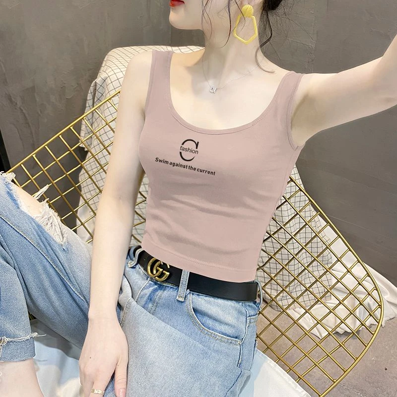 单/俩件装 正肩宽肩带字母吊带背心内搭夏季2025新款无袖上衣打底