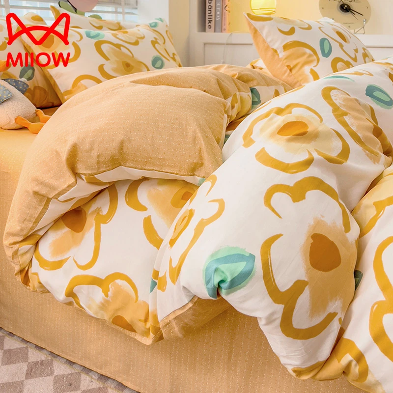 猫人碎花纯棉四件套100全棉床单ins风被套清新学生宿舍床上三件套