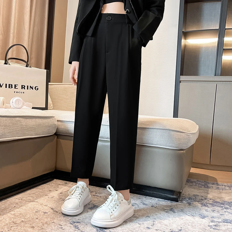 女童垂感春秋季2024新款韩版薄款西装裤时髦洋气女宝宝秋装休闲裤