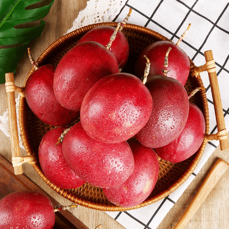 广西紫皮大红百香果10枚中果 现摘酸甜多汁天然营养