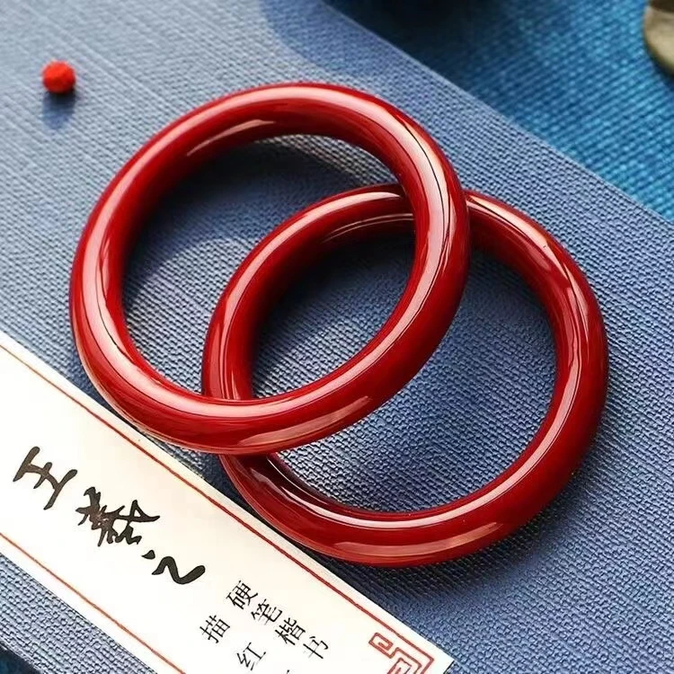 女款精美时尚百搭红色圆条美人镯红姑娘手镯鸿运当头