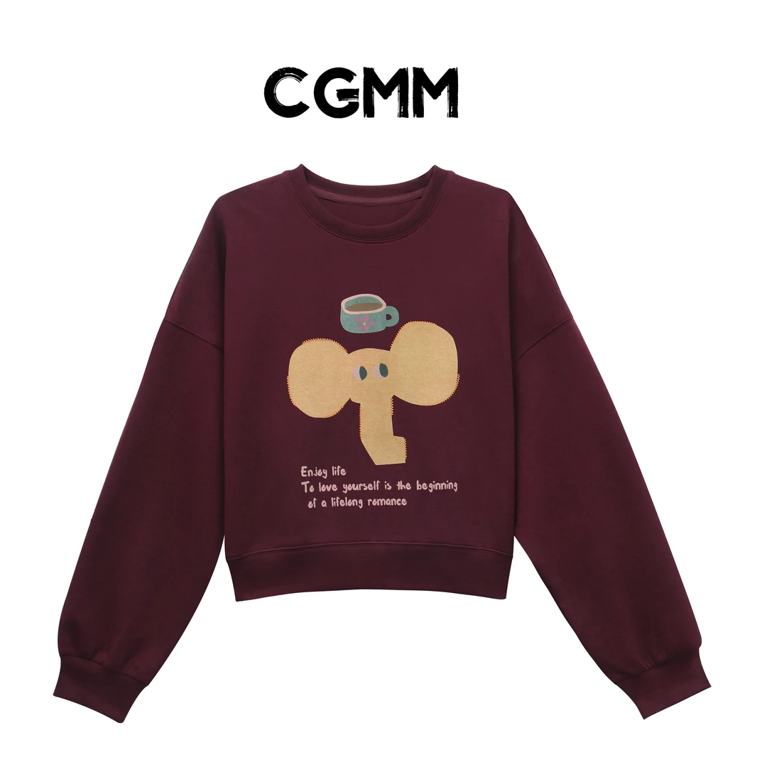 CGMM/橱柜密码新款时尚大象印花通勤百搭卫衣DSOMB176