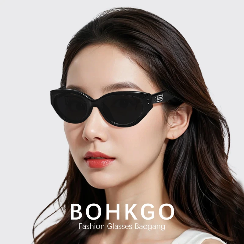 宝港眼镜潮流时尚太阳镜防晒防紫外线开车专用大框女猫眼偏光墨镜