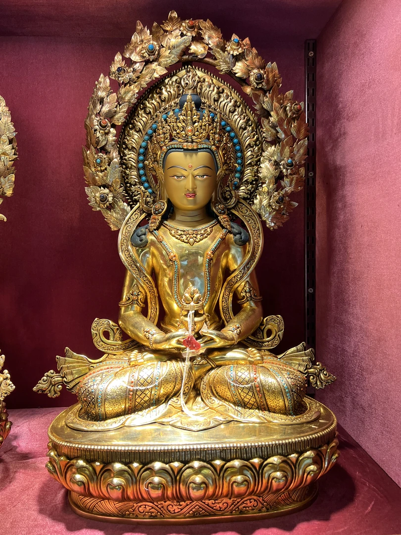 多吉聚福缘尼泊尔纯手工进口58公分精品长寿佛佛像