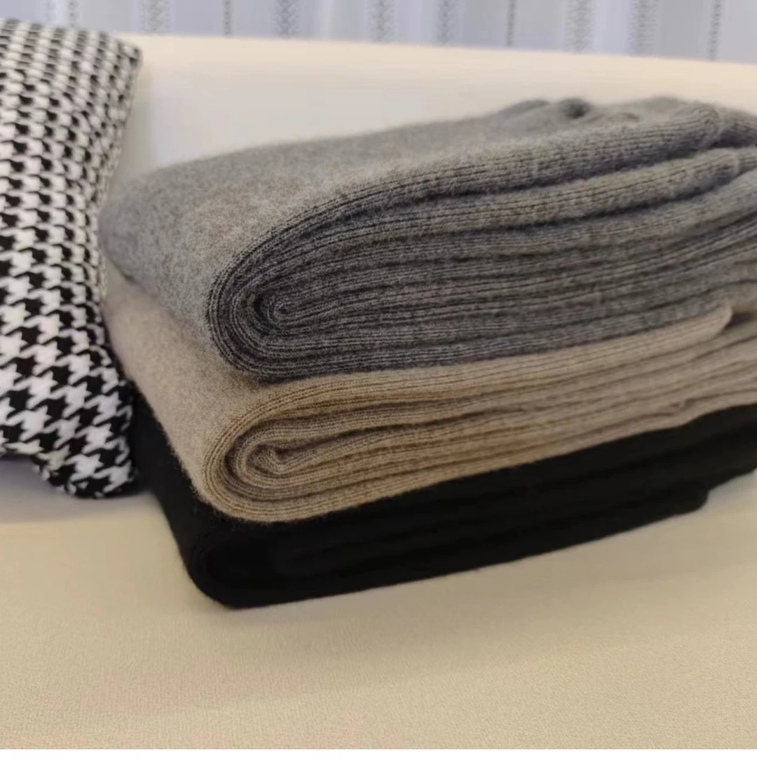 【冬至】男士羊绒精纺竖坑条打底裤