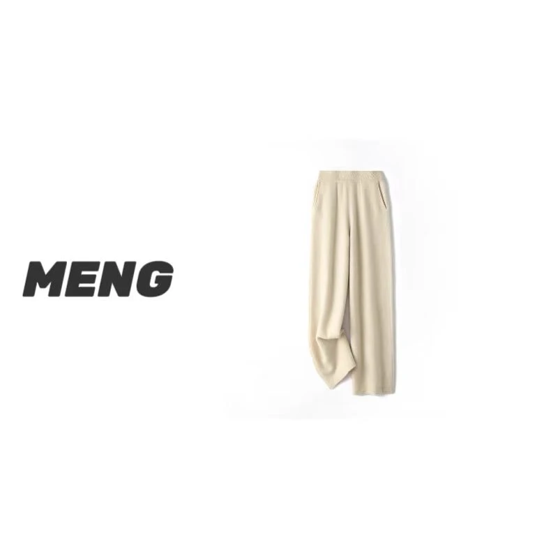 【双边芝麻点】纯山羊绒芝麻点紧密织法羊绒阔腿裤 休闲羊绒直筒裤