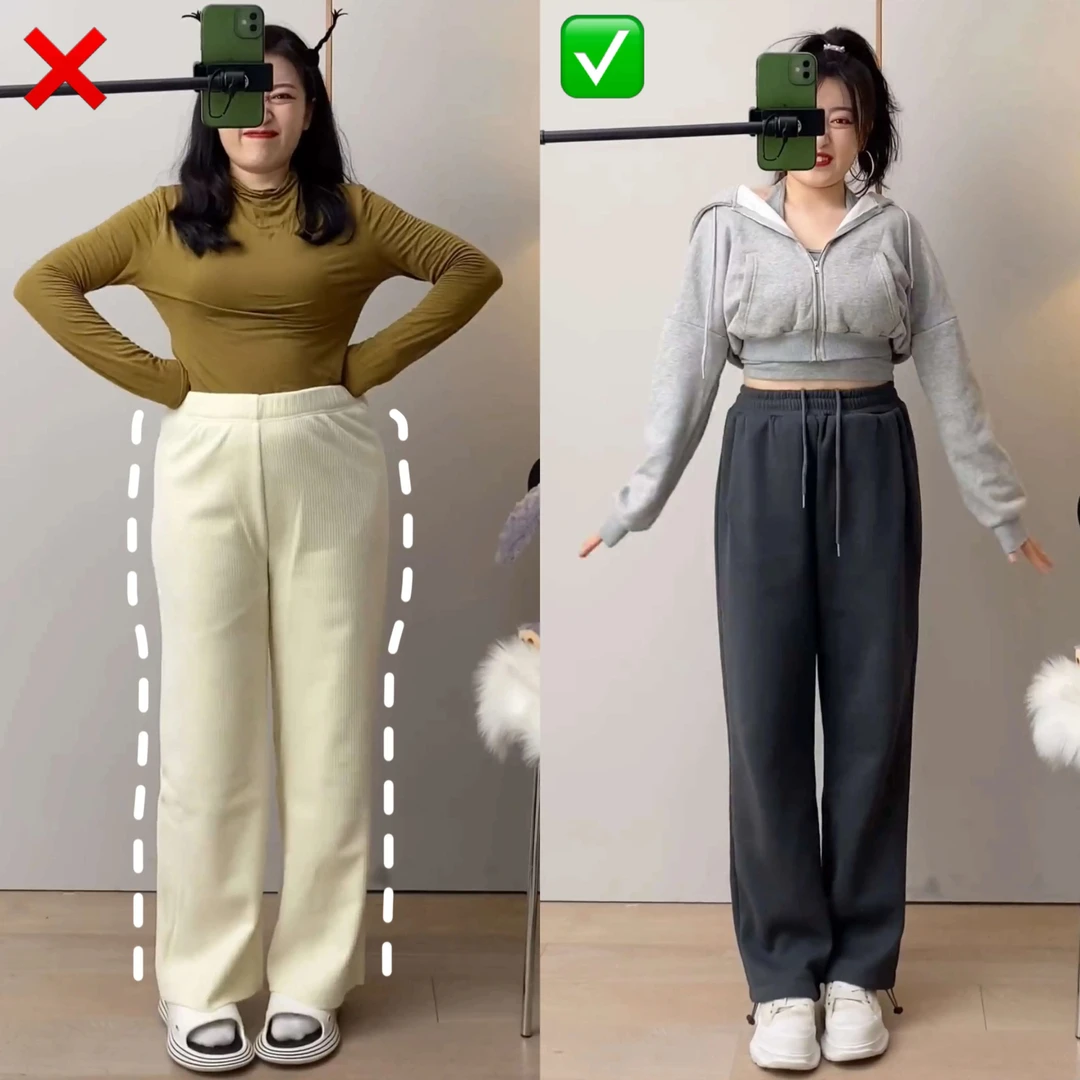 灰色阔腿运动裤女春秋高腰显瘦大码胖mm直筒宽松束脚休闲卫裤子潮