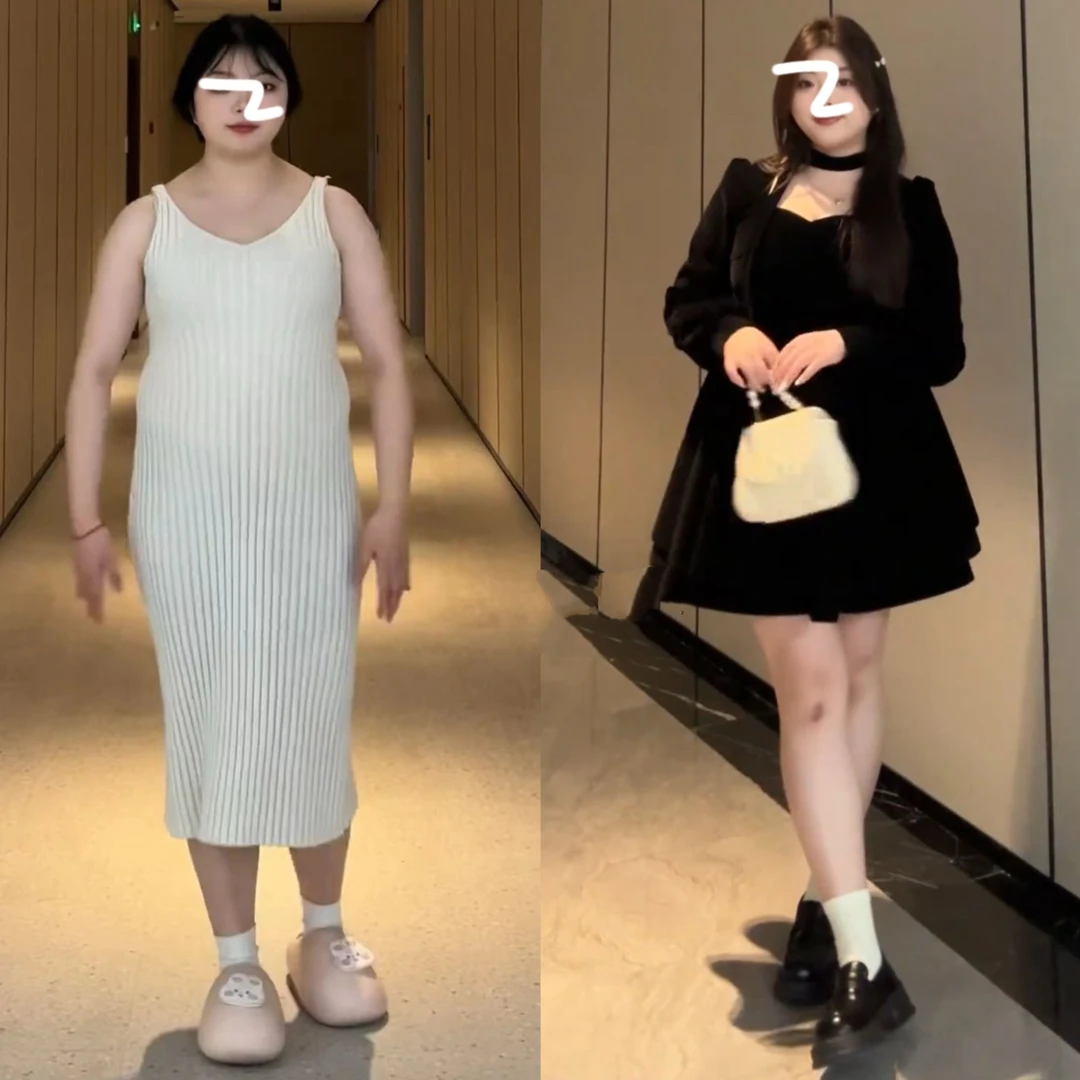 大码法式名媛赫本风丝绒晚礼服连衣裙女春秋高级感收腰黑色蓬蓬裙