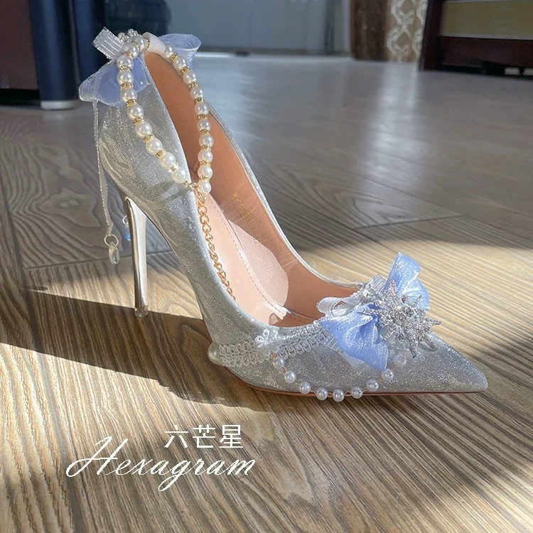 [深海医院]六芒星原创lolita手作lo鞋沉汐浮光万象细闪亮片高跟鞋