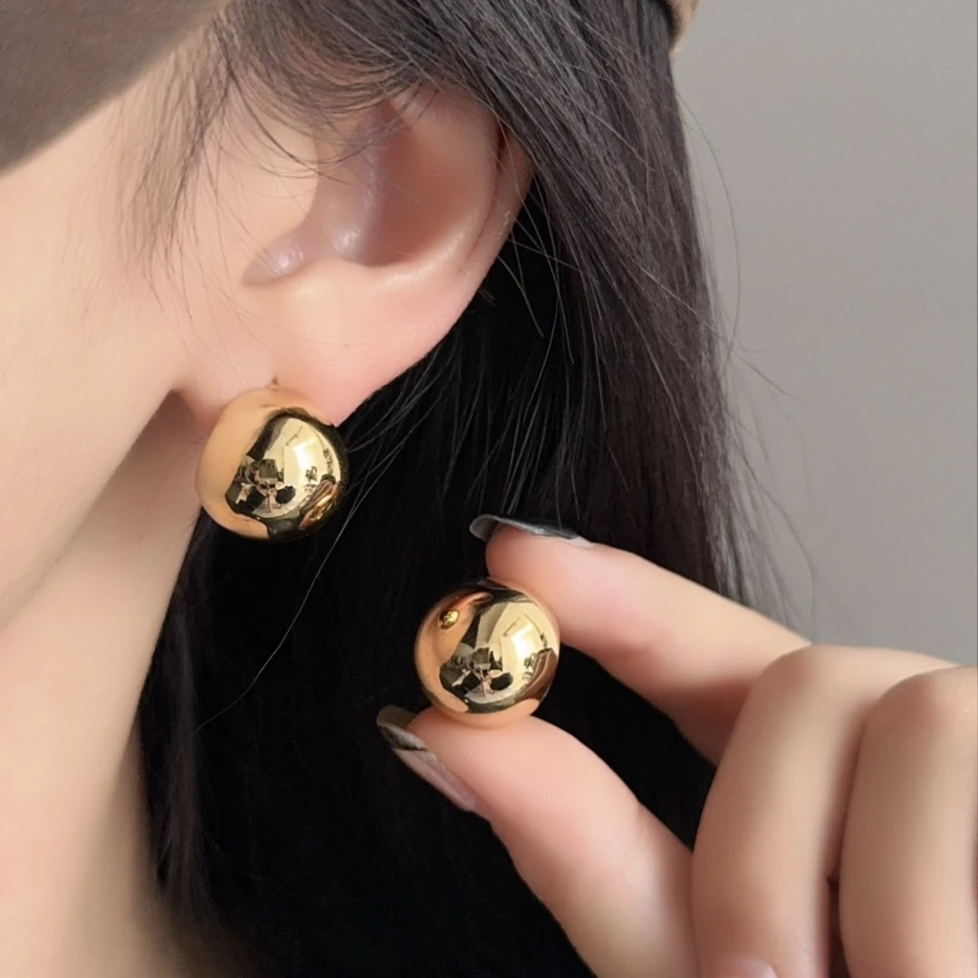 个性圆球小众设计感耳钉简约耳环E1310