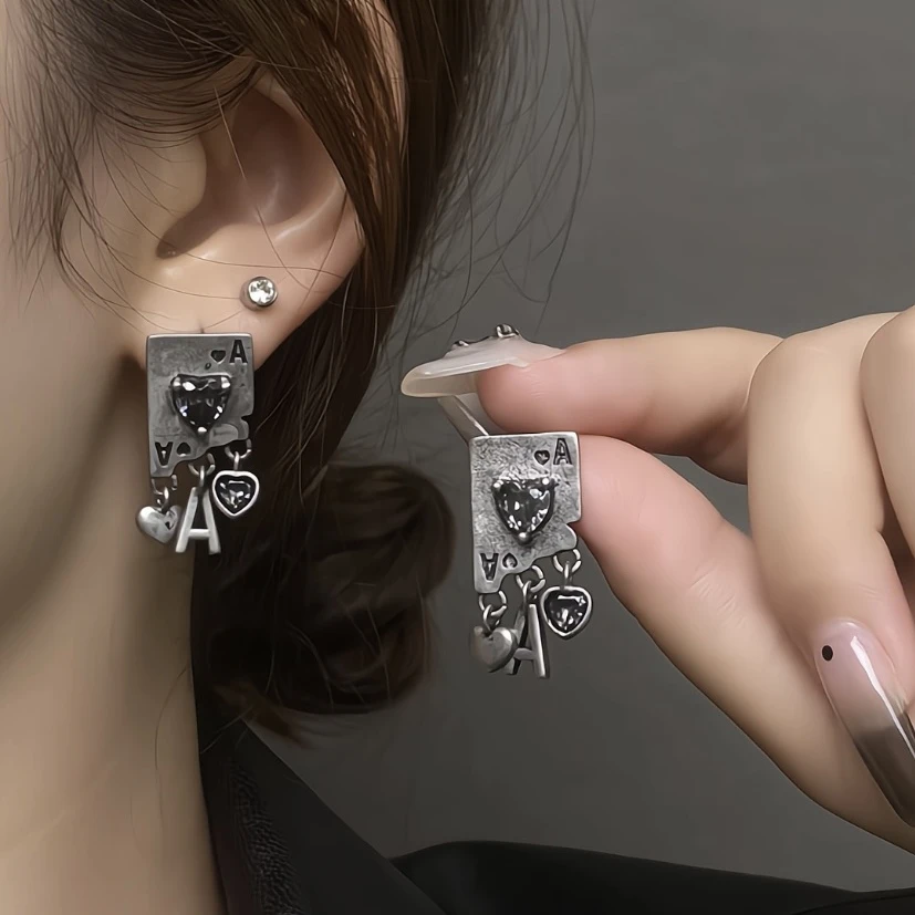 黑桃a流苏耳环耳钉甜酷风个性高级百搭耳饰E0141