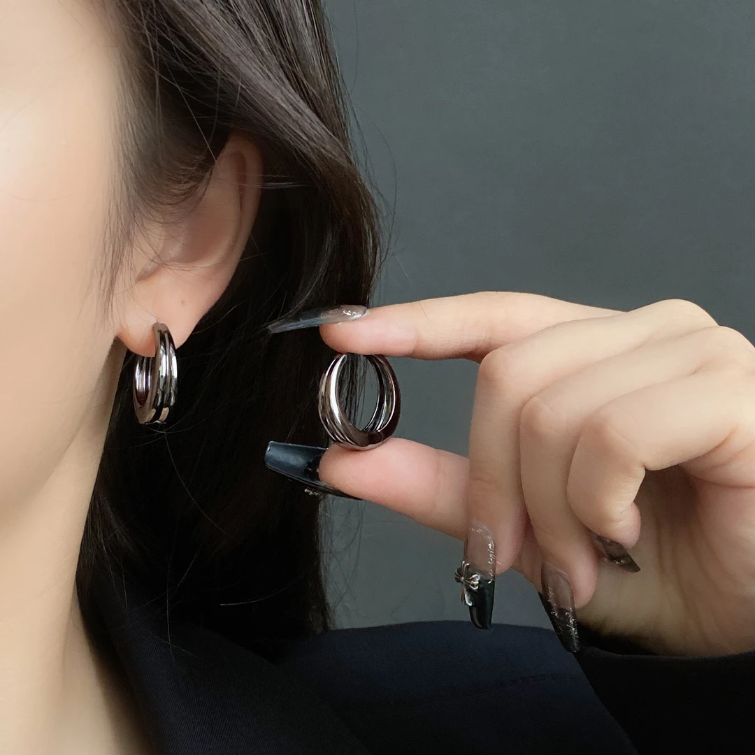 简约纹理耳扣耳圈时尚设计耳环气质E0413