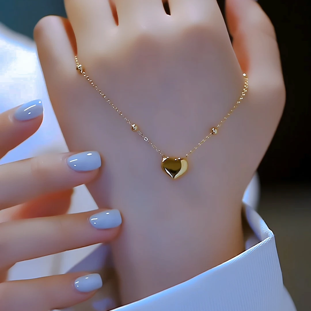 铜合金项链 项链吊坠锁骨链坠链轻奢时尚百搭小众简约金色气质