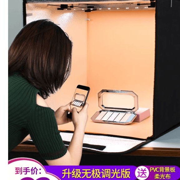 LED80/60CM小型摄影音产品拍摄产品道具拍照灯箱补光灯智能灯泡