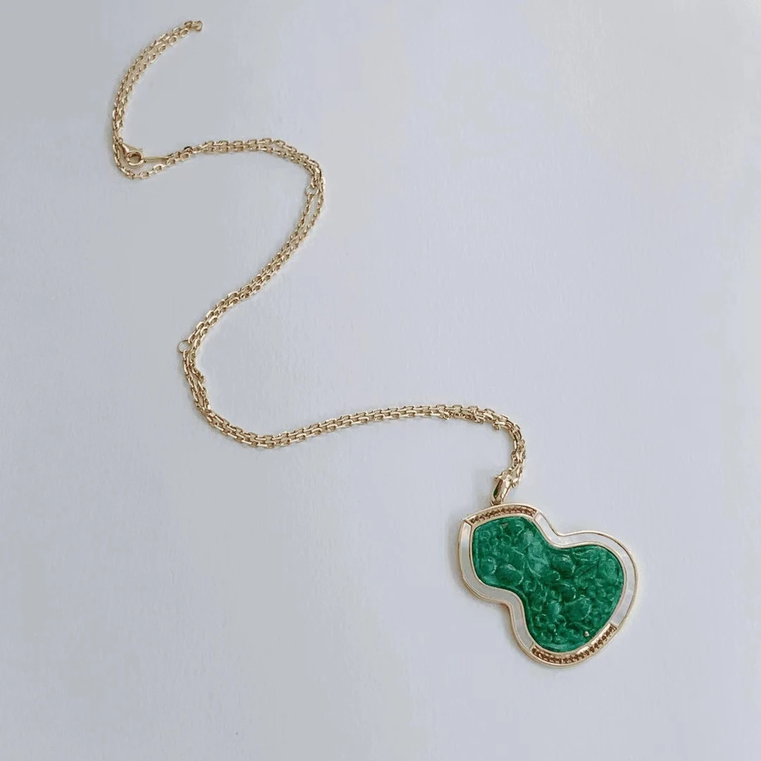 ＃【大丰收-福泽】G18K翡翠红宝项链IDP11202361