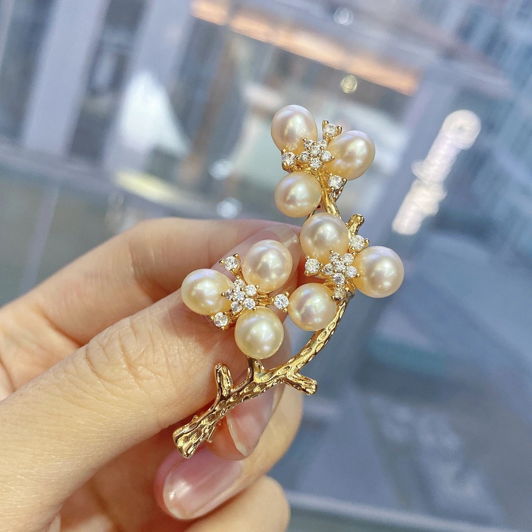 梅香如故 淡水珍珠胸针