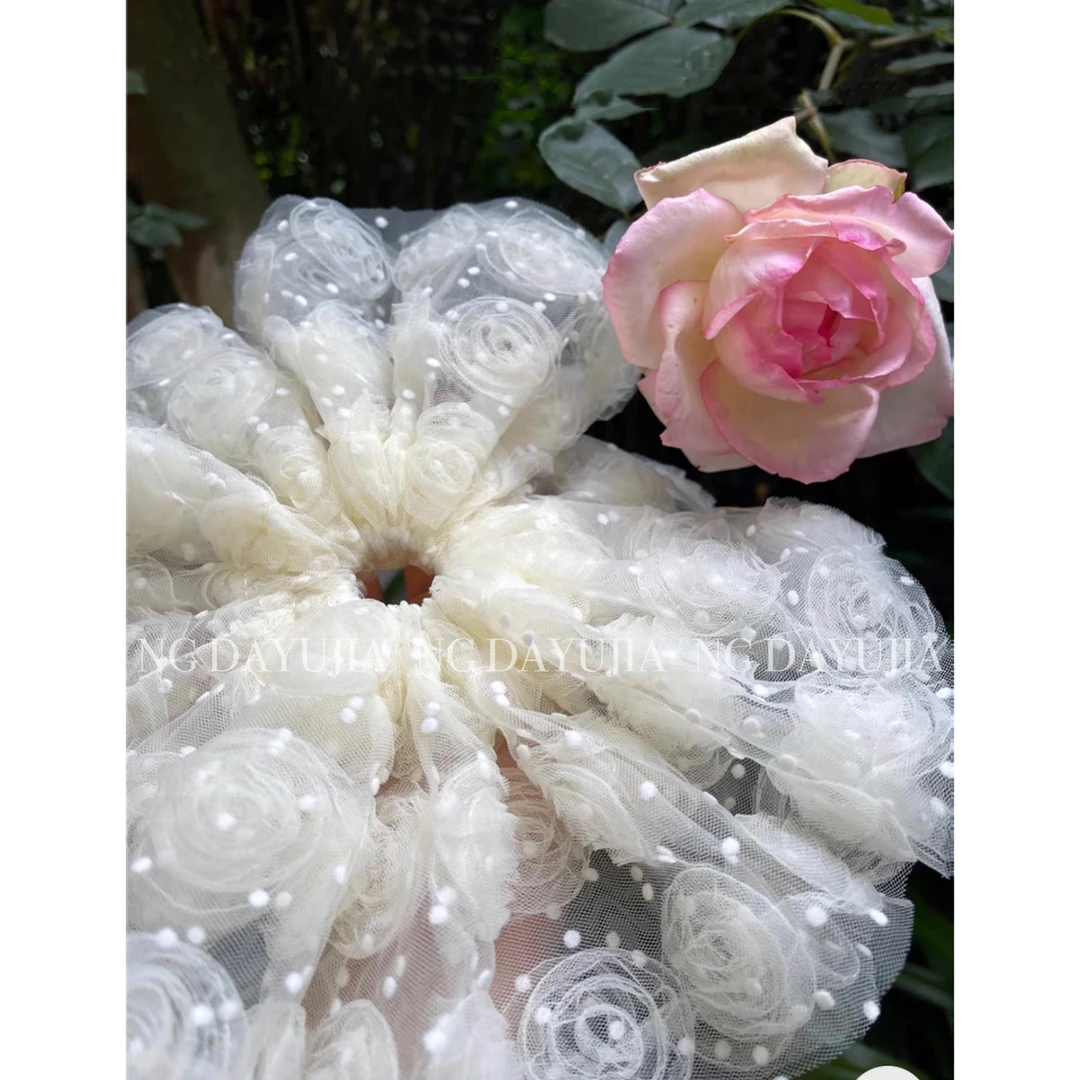 DAYU【公主的小头纱】自制法式立体玫瑰头发|发饰合集