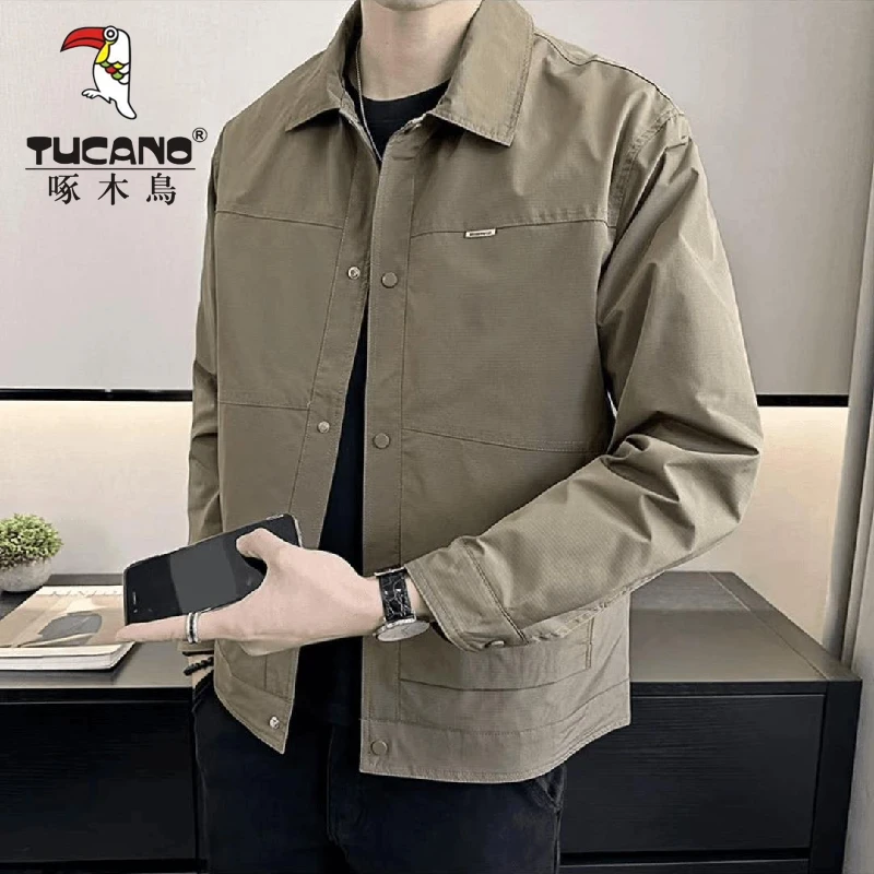 2024男士秋季新款微宽松百搭时尚帅气翻领夹克