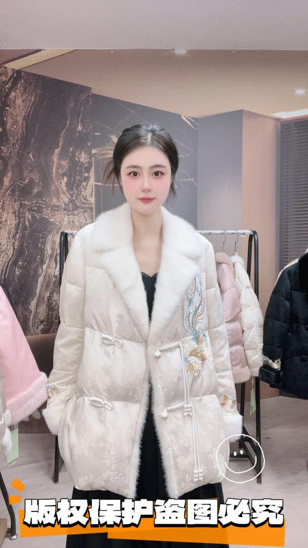 【佳佳服饰】3306 新款休闲百搭秋冬新国风白鹅绒羽绒服新中式外套