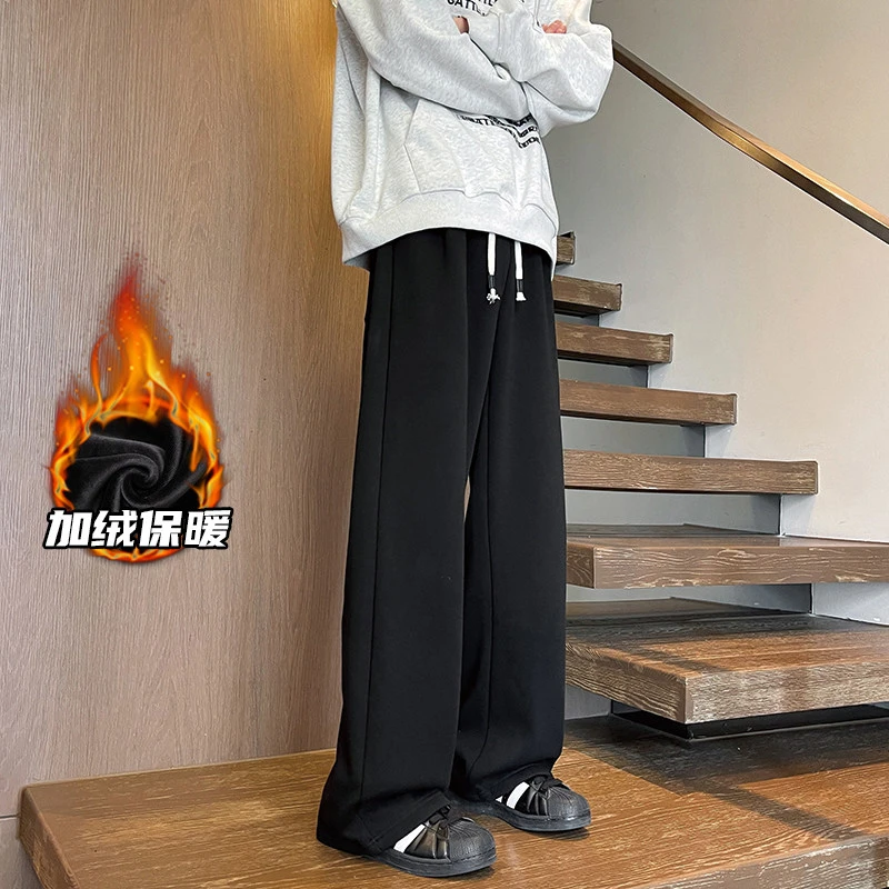 高个子加长卫裤男秋冬款美式休闲运动190超长版裤子慵懒感拖地裤