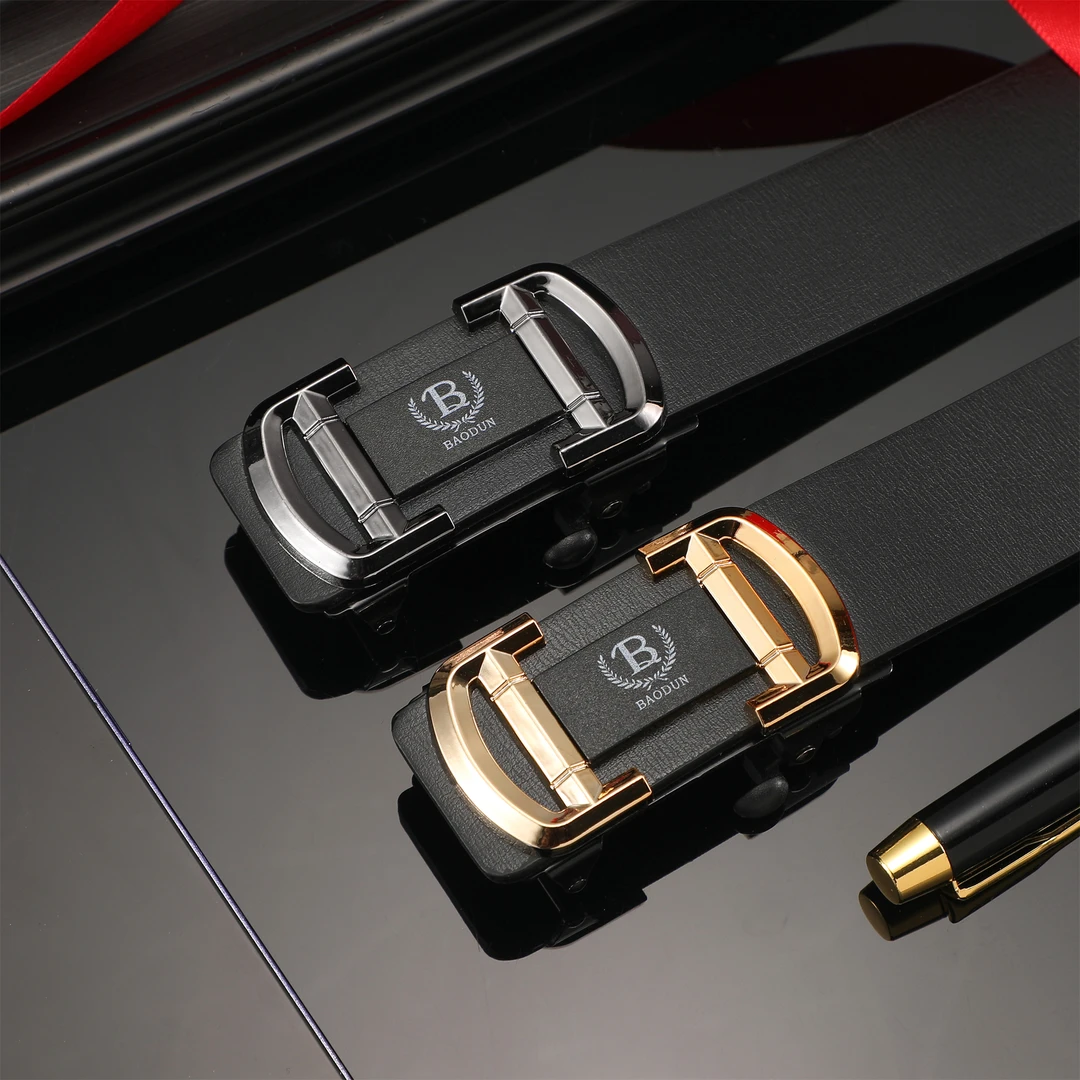 BBAODUN/宝盾磨砂自动无牙扣男士皮带中青年男腰带潮高档皮带商务