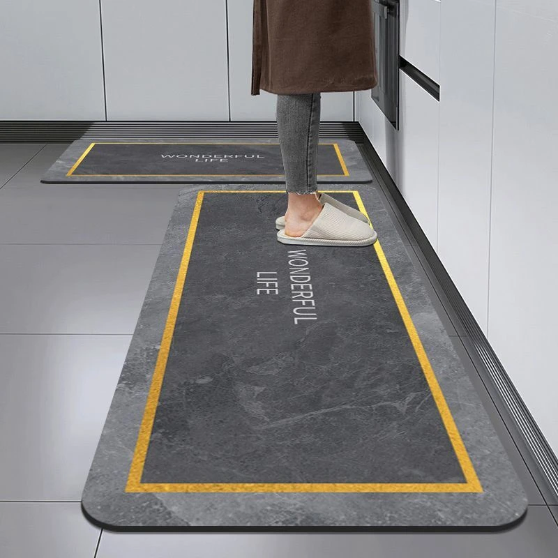 简约厨房地毯地垫吸水吸油卫生间浴室垫子家用耐磨耐脏入户门脚垫