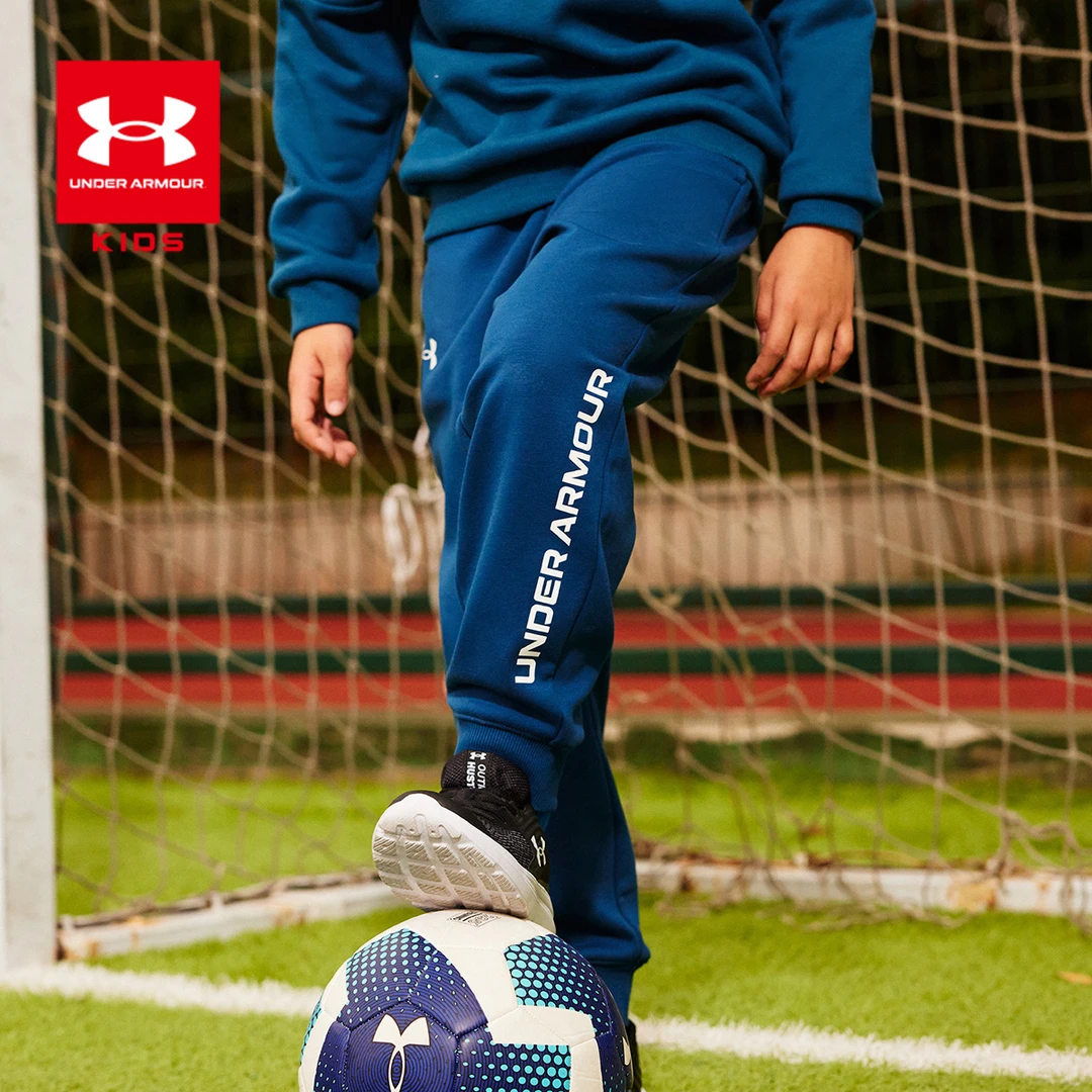 【618钜惠】安德玛儿童冬季加绒裤子男女童加厚运动休闲宽松长裤