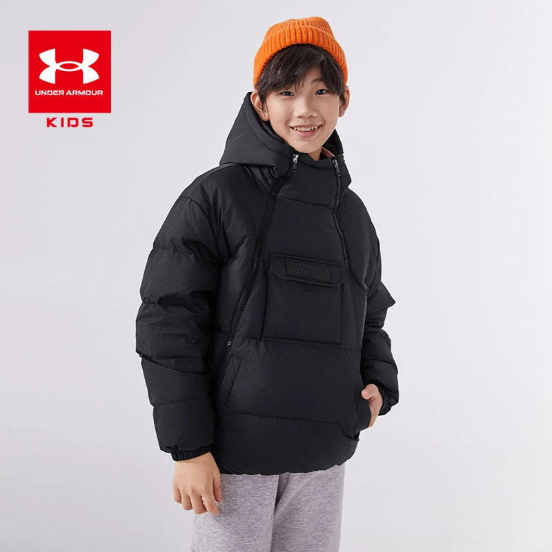 安德玛童装秋冬男女童加厚保暖短款羽绒服儿童轻羽绒6502