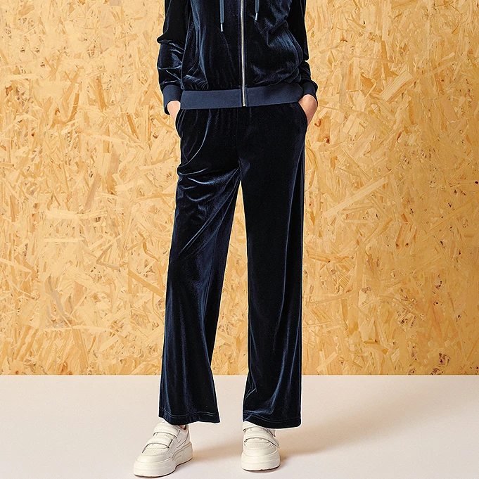 ToyzY24春新款流光丝绒垂感显高宽松阔腿春秋休闲裤7C54120560