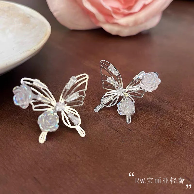 铜合金耳饰 山蝉羽~气质镂空线条感蝉羽流苏耳环A149