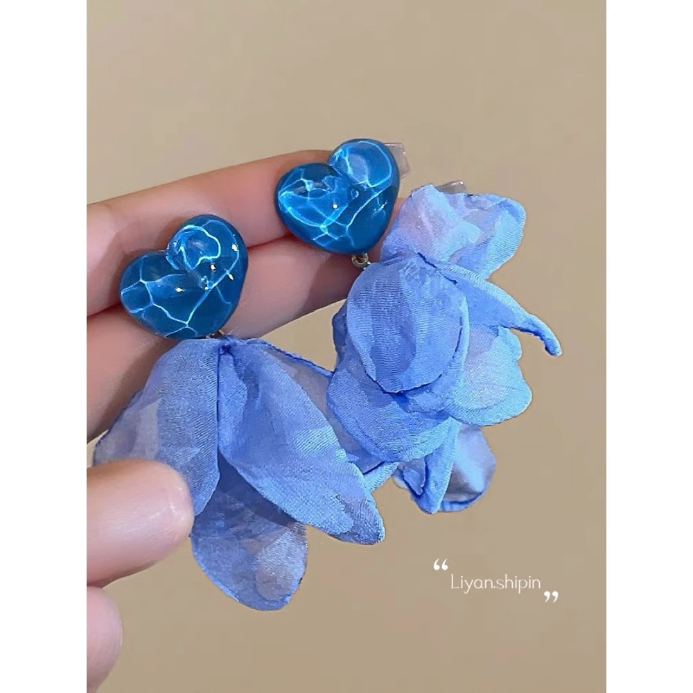 落日醒风~超仙花朵耳饰A082