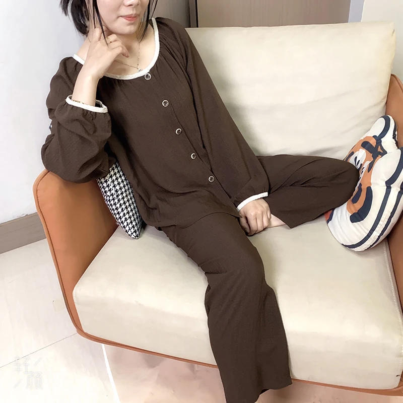 庆同新款睡衣女春秋长袖长裤甜美公主风薄款外穿夏天家居服套装