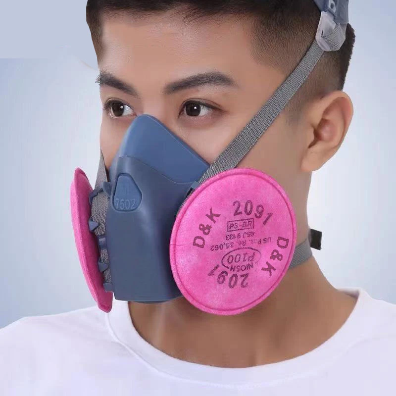 7502搭配2091滤棉防尘面具工业粉尘打磨装修煤矿面罩 P100级别