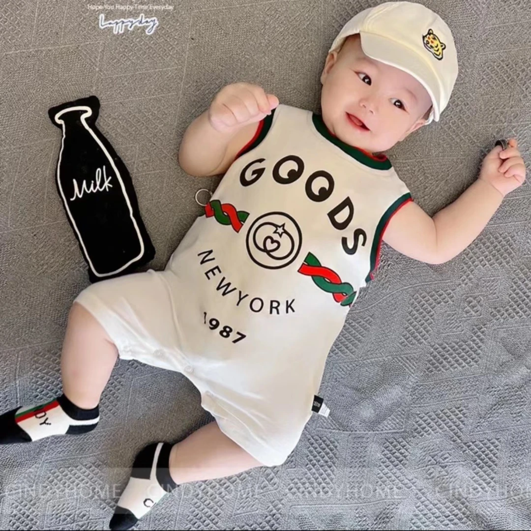 连体背心夏天宝宝连体衣薄款男女宝无袖哈衣