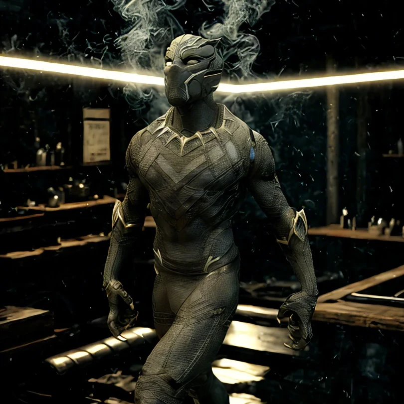 #P102 黑豹 双头雕 树脂手办雕像