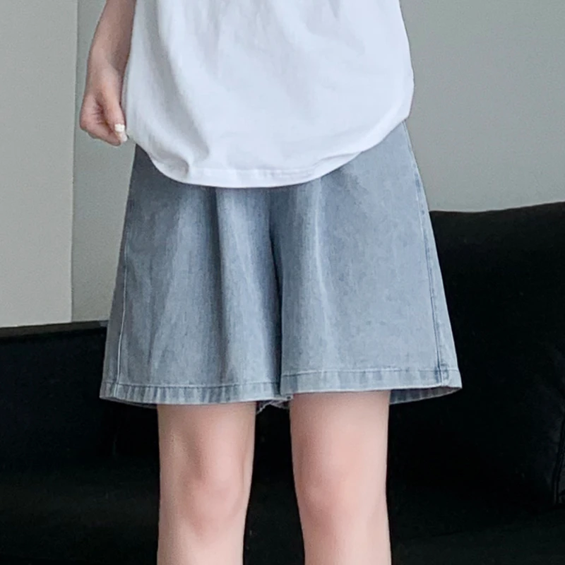 【安妮老板】软牛仔短裤女夏季薄款高腰宽松五分裤学生休闲显瘦中裤