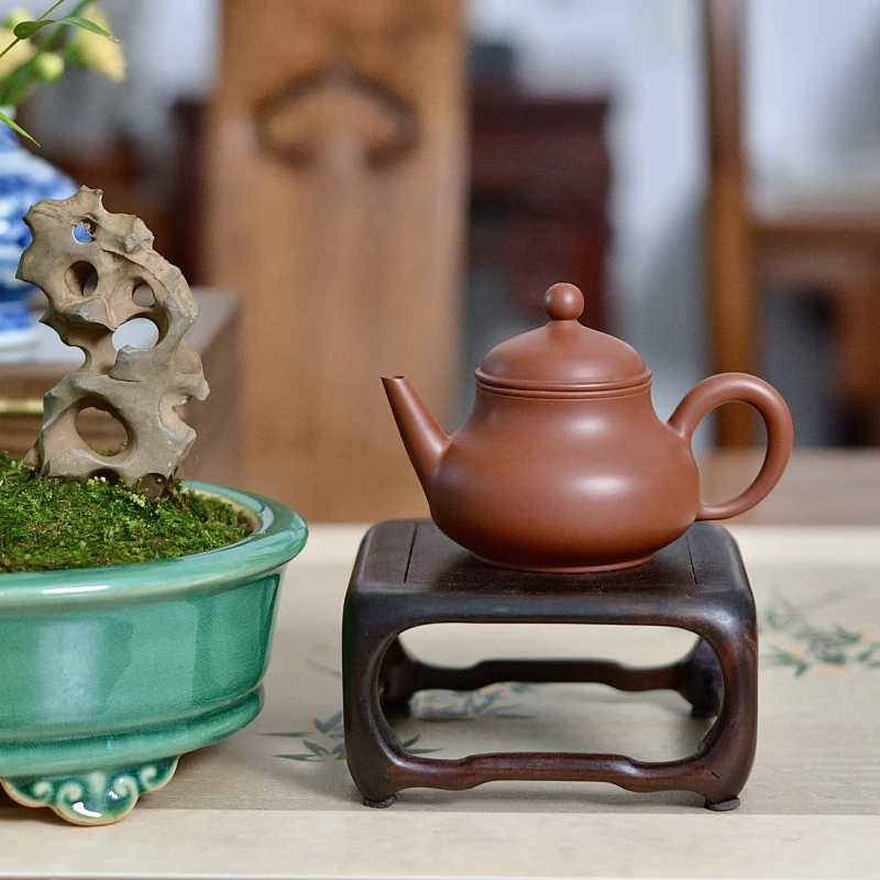 芭乐水平章炜勤制朱泥壶茶具茶壶小容量全手工手拉壶潮州