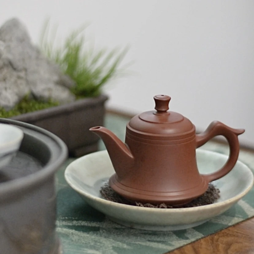 凤鸣壶章炜勤章氏河记潮州手拉壶朱泥手工壶小容量手拉壶潮州