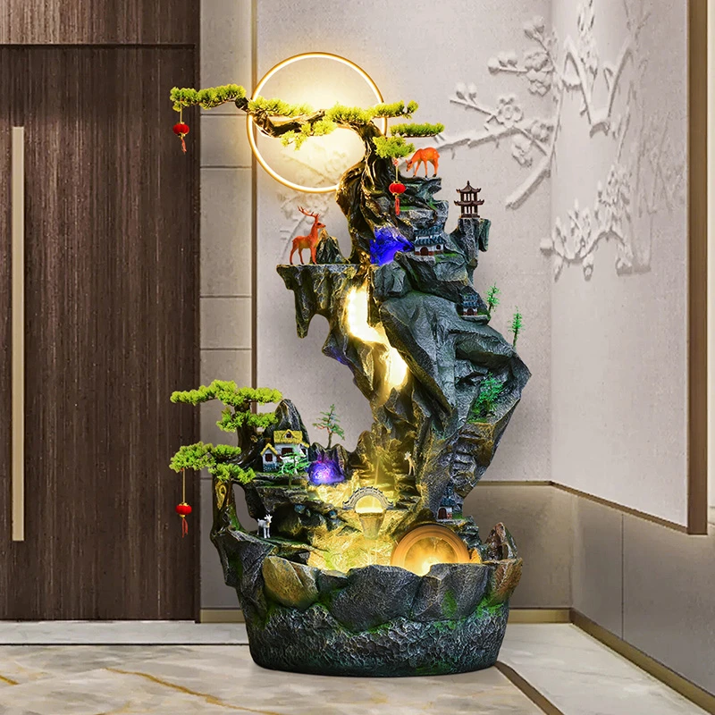 新中式流水摆件室内客厅水循环乔迁开业礼品
