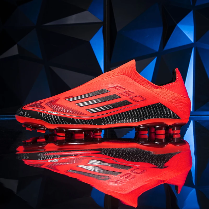 梅西猎鹰F50足球鞋男款无鞋带儿童mg钉人造草地女孩专用男童碎钉