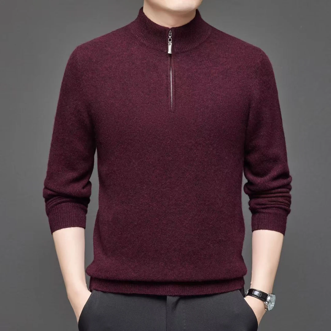 【拉链中领】男式高品加厚半拉链毛衫