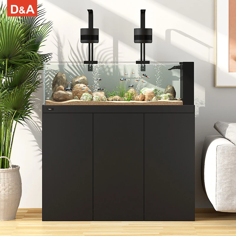 D&A/德克溪流缸生态鱼缸客厅家用造景中型免换水底滤原生鱼水族箱