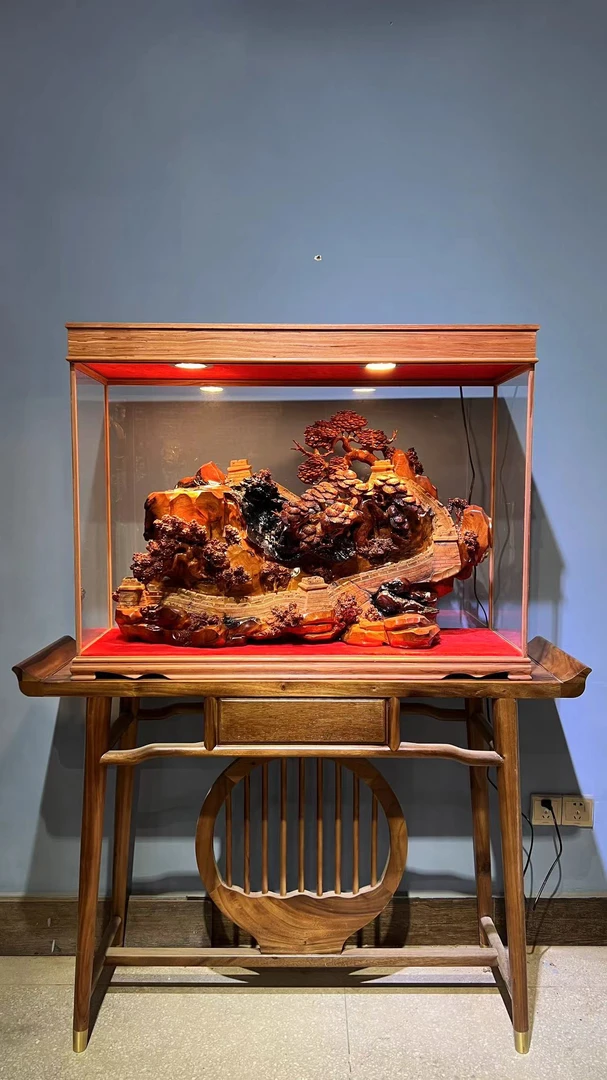 花梨   山水雕刻摆件   长103 宽35 高78