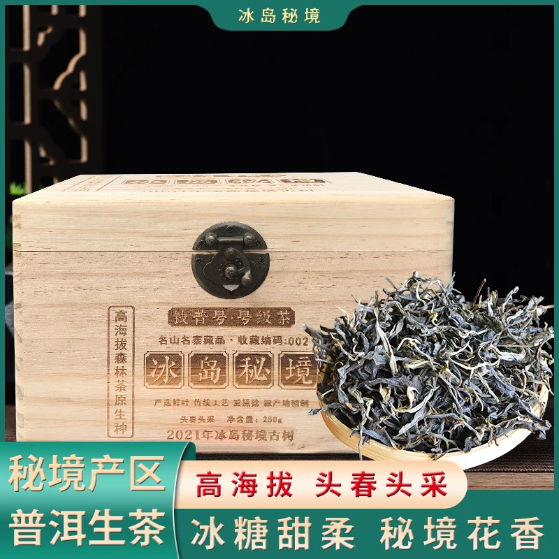 品牌严选】2021年冰岛秘境头春头采普洱生茶250克礼盒罐装