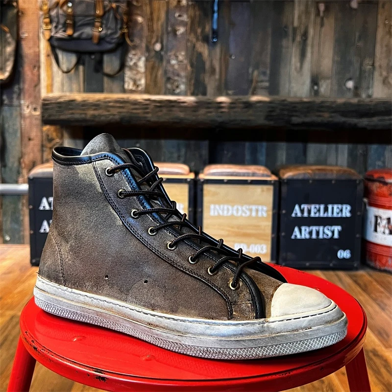 802美式复古马丁男鞋女休闲真皮高帮板鞋做旧英伦风翻毛皮靴工装