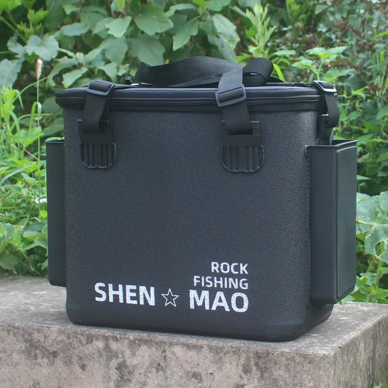 shenmao/神猫鱼护桶织带当提手款活鱼桶渔具垂钓箱厚装备包不折叠