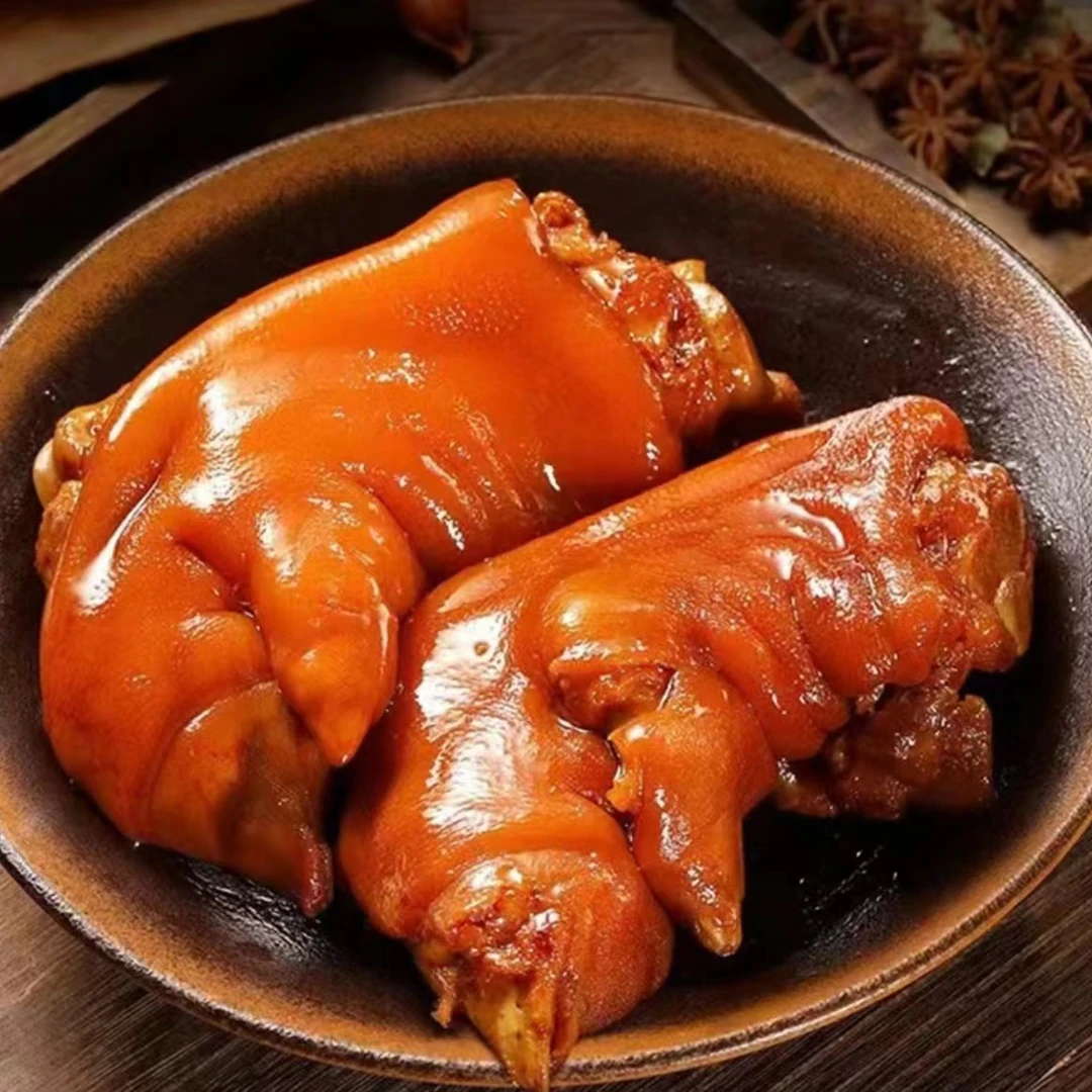 甄选400g整猪蹄即食猪肉猪蹄熟食小吃包邮【拍一发四】带筋精选卤味